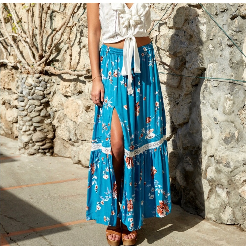 Kivari Blue Florence Maxi Skirt
